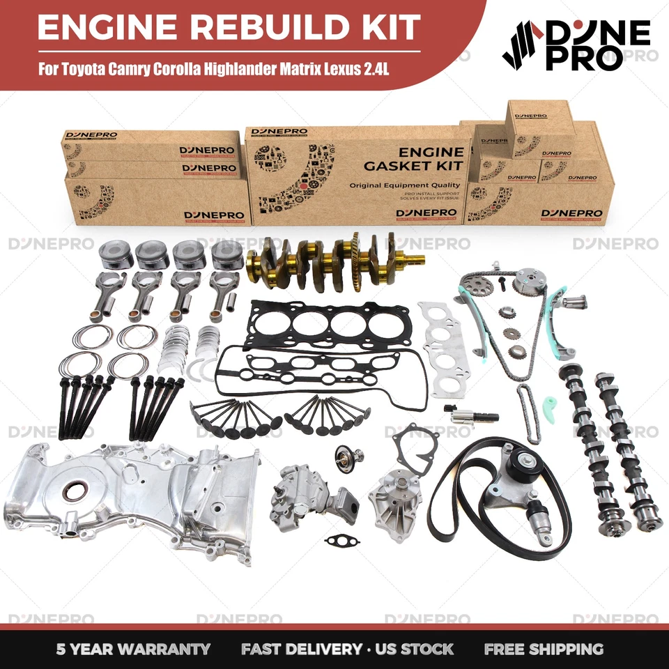 Kit completo de reconstrucción de motor 2AZ-FE 2,4 L para Toyota Camry Highlander RAV4 Scion Foto 1 de 4