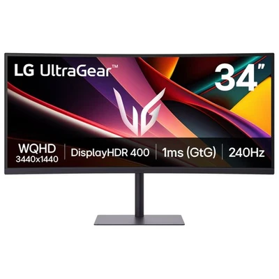 LG UltraGear 34G630A-B 34" Curved UWQHD 240 Hz Gaming Monitor - Image 1 of 4