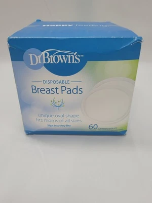 Almohadillas desechables ovaladas Dr. Brown’s (60 almohadillas) para madres lactantes, adhesivo nuevo en caja Foto 1 de 4
