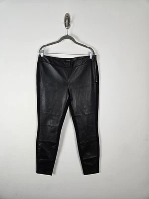 Pantalones ajustados de cuero White House Black Market talla 10 negros tiro medio Foto 1 de 4