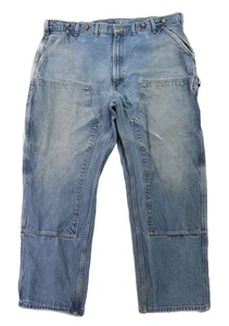 Carhartt B07 Herren 44 x 31 Blau Denim Double Knee Logger Utility Jeans Hose - Bild 1 von 14