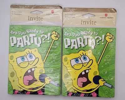 SpongeBob SquarePants 20 Birthday Invitations USA American Greetings 2003Vintage - Image 1 of 2