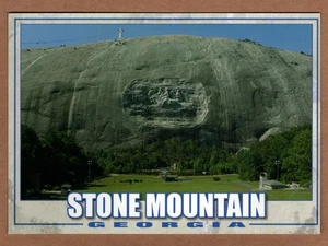 Stone Mountain Bas-Relief Carving Greetings Georgia UNP Continental Postcard - Picture 1 of 2