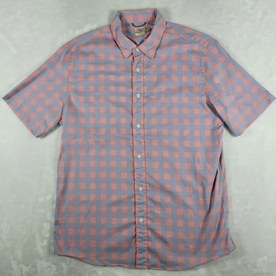 Camisa Faherty manga corta abotonada para hombre grande rosa azul informal cómoda Foto 1 de 4
