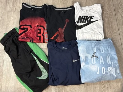 Boys Lot of 6 Nike Jordan 2 T -Shirts 2 Long Sleeve 1 Shirt 1 Hoodie Size Small - Image 1 of 4