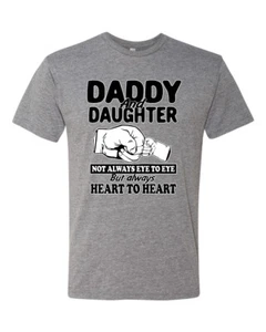Daddy And Daughter Always Heart To Heart Men Premium Tri Blend Tshirt - Picture 1 of 8