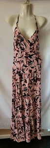 Lee Cooper Sz 8 Pink Floral Maxi Long Dress - Picture 1 of 12