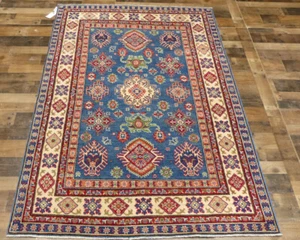 5'x7'5' New Fine Blue Pak super Kazak hand knotted wool Caucasian area rug - Picture 1 of 8