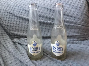 Menge 2 1955 Bobby Burns Getränke ACL bemalt Etikett Soda Pop Flasche 7oz - Bild 1 von 4