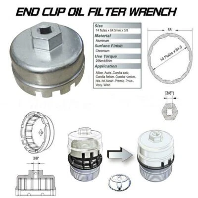 Cartridge Oil Filter Wrench Removal Tool For Toyota Corolla Camry Land Cruiser - image 1 of 4