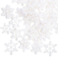  50 Pcs White Resin Snowflake Christmas Decor Snowflakes Adorn