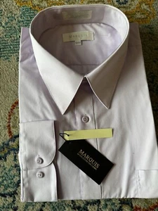 Marquis Men's Lilac Long Sleeve Wrinkle Resistant Dress Shirt Size 19.5 36-37 - Picture 1 of 3