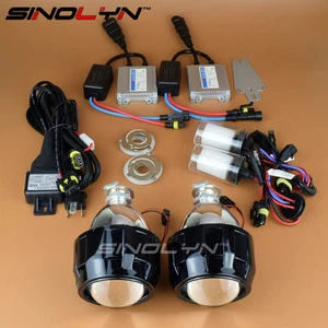 Kit de faros proyector bi-xenón H1 HID de 2,5 pulgadas fundas negras - Imagen 1 de 12