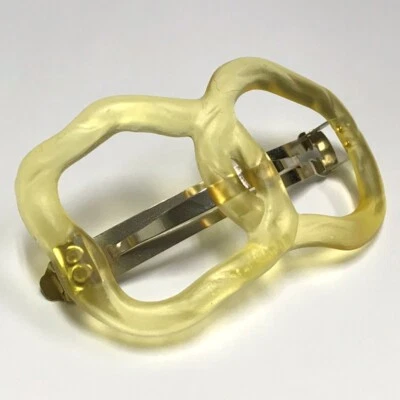 Французская заколка Delsol заколка овальный соединенный круг матовый бант сделано во Франции - Изображение 1 из 3