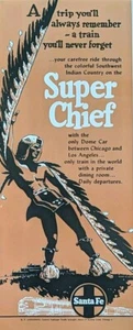 1952 Vintage Santa Fe Railroad Native American Chief Druck Anzeige. - Bild 1 von 1