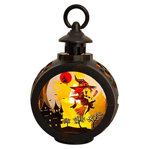 Lámpara retro viento redondo Halloween calabaza LED - Imagen 1 de 12
