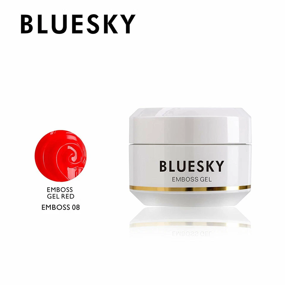 BLUE SKY Bluesky Emboss Carving Gel for Nail Art UV Gel EMBOSS 08 RED CREATIVE GEL 8ML