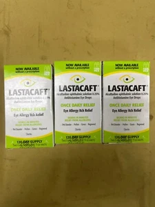 3 New Lastacaft Once Daily Eye Allergy Itch Relief - 2 5mL Bottles Each Box - Picture 1 of 1