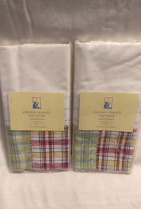 2 PBK POTTERY BARN KIDS LAGUNA COTTON POLE POCKET VALANCE 18"L x 44"W NIP - Picture 1 of 2