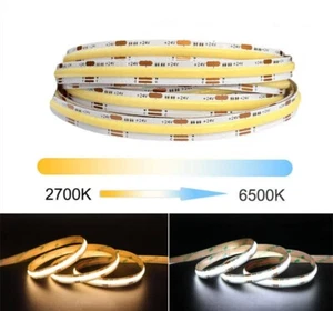 50M COB LED Strip 2700K-6500K White CCT Dimmable 24V For Home Room Light Decor - Picture 1 of 12