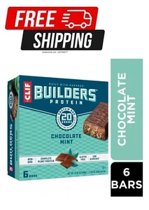 CLIF Builders - Chocolate Mint Flavor - Plant Based Protein Bars - 6 pack - Picture 1 of 5