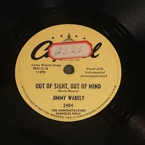 Jimmy Wakely - Out Of Sight, Out Of Mind / This Orchid Means Goodbye 78 - Foto 1 di 1