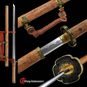 Espada recta ninja japonesa samurái ninja japonés templada arcilla T10 - Imagen 1 de 12