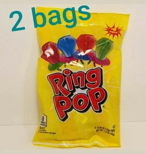 2 Beutel Ring Pop Candy Lutscher 4 pro Beutel Kirsche S-Beere B-Himbeere W-Melone  - Bild 1 von 2