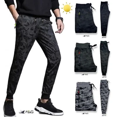 PANTALONE TUTA MILITARE TESSUTO TECNICO MIMETICO ZIP FLUO SPORT CACCIA PESCA EVG - Immagine 1 di 4