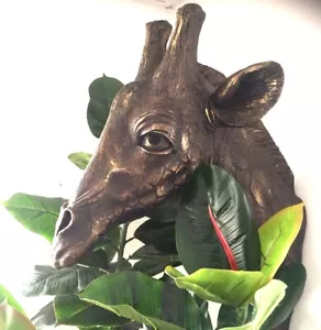 Giraffe Bust Head Interior Design Conservatory Summer House Statue Bronze Effect - Picture 1 of 9