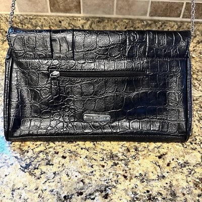 Bolso de mano Steve Madden negro imitación cuero cocodrilo pre-amado Foto 1 de 4