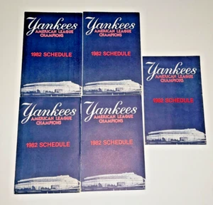1982 New York Yankees Official Schedule 5 ea - Picture 1 of 3