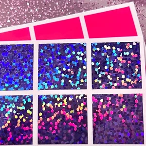 Holographic Sparkle Square Sticker Sheet! - 0.3 to 3 inch - Picture 1 of 3