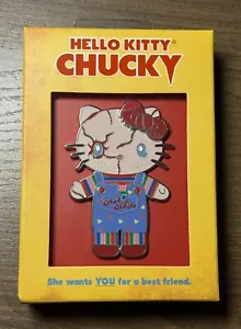 Universal Studios Exclusive Chucky HELLO KITTY Enamel Pin Factory SEALED RARE - Picture 1 of 2