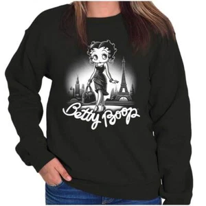 Betty Boop Retro Cartoon Paris Fashion Queen Womens Crewneck Sweatshirt Pullover - Picture 1 of 7