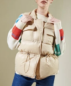 Chaleco acolchado beige calentador corporal M - Imagen 1 de 10