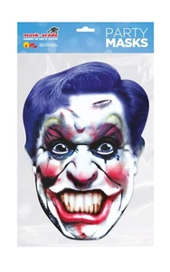Scary Clown 2D Card Party Face Mask -  Circus Halloween Fancy Dress Up - Picture 1 of 1