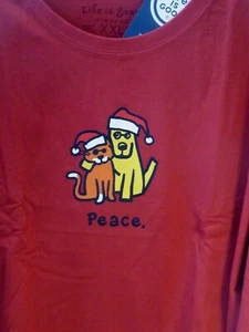 LIFE IS GOOD MEN VINTAGE COLLECT L/S CRUSHER SANTA ROCKET AND CAT "PEACE" (XXXL) - Bild 1 von 6