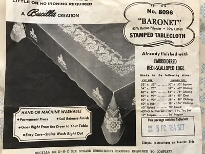 Baronet Stamped Tablecloth for Cross Stitch Bucilla 8096 - Image 1 of 4