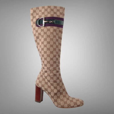Gucci Monogram Jacquard Tall Boots Worn 3-4 Times Great Condition Size 9B - Image 1 of 4