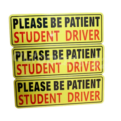 3 Pcs Car Signs Student Driver Magnet Please Be Patient Car Bumper Sticker Decal - Image 1 of 4