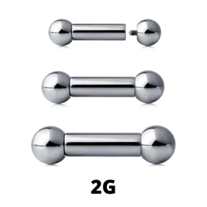 2G 5/8" 8mm Kugel INNENGEWINDE PRINZ ALBERT LANGHANTEL STAHL ZUNGENRING - Bild 1 von 3