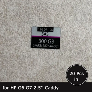 20 Stck. 787644 300GB SAS 2,5" HDD Caddy Fach Etikett Aufkleber für HPE - Bild 1 von 1