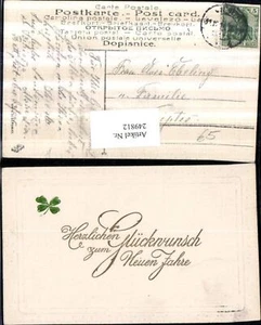 249812,Neujahr Schriftzug Kleeblatt Klee - Picture 1 of 1