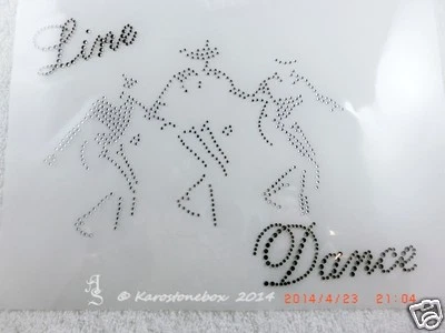 Hotfix Strass Bügelbild Bügelmotiv LINE DANCE 4 Farben Wahl 140322 Karostonebox - Bild 1 von 4