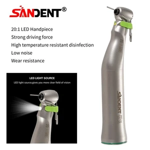 Dental Implant Contra Angle Handpiece 20:1 LED E-generator Stainless Steel Green - Picture 1 of 24