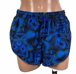 Vintage 80’s Speedo Mens Tropical Print Blue Swim Shorts Trunks High Waist Micro - Picture 1 of 9