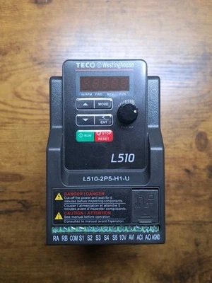 Teco Westinghouse L510 Frequency Inverter L510-2P5-H1-U (1 Phase In, 3 Out)... - Image 1 of 4