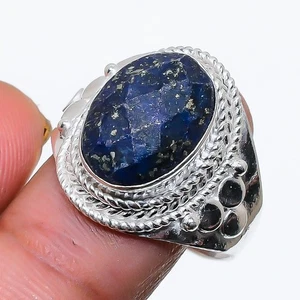 Blue Lapis Lazuli Handmade Gemstone 925 Sterling Silver All Size Ring For Gift - Picture 1 of 1