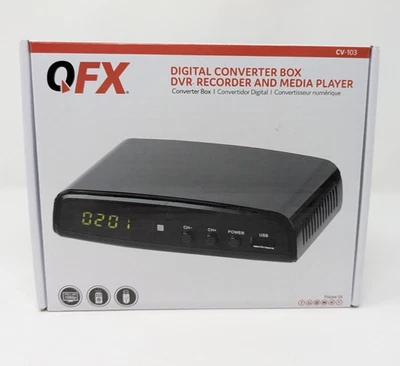 QFX CV-103 Digital TV Convertidor Caja DVR Reproductor de Medios HDMI USB 1080p Nueva Caja Abierta Foto 1 de 4
